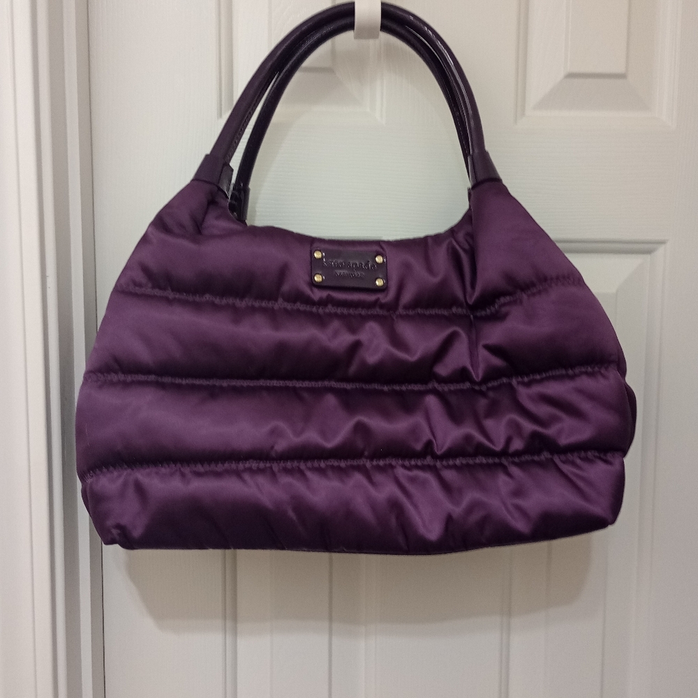 Kate Spade Vinyl handle. Nylon body “Quilted” Satchel